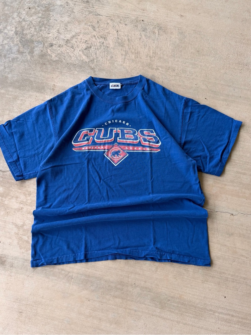 Y2K Chicago Cubs Blue Graphic Tee - CSA Tag